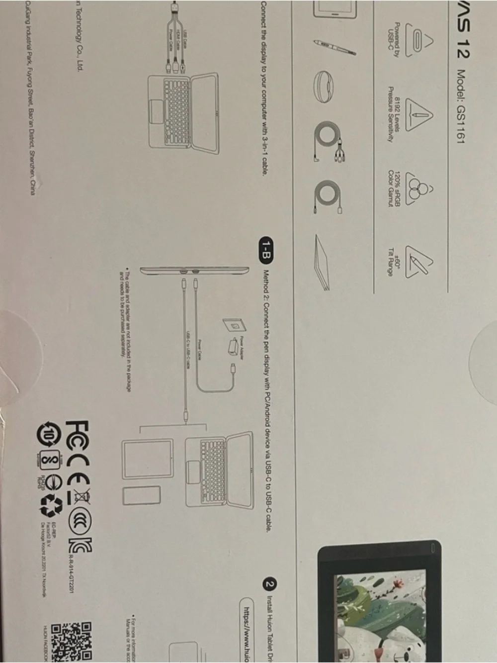 Creative Pen Display Tablet in Black - Graphics Drawing Monitor